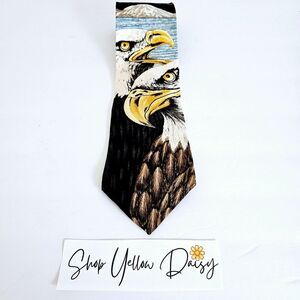 Vintage Endangered Species Silk "American Beauty"‎ Eagle Necktie~T167.3